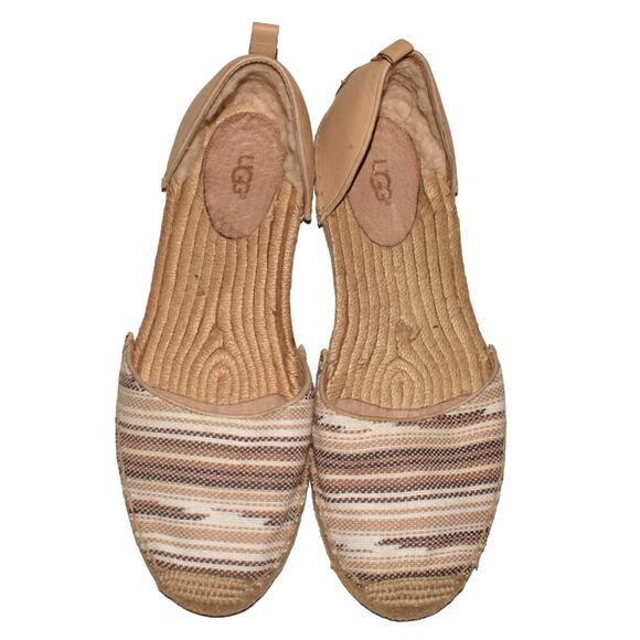 UGG $110 Sherpa Heel Striped D'orsay Espadrille Flats US Size 9 - Picture 4 of 6